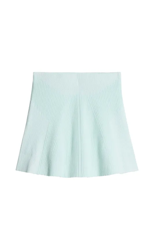 Tanya Contrast Rib Knit Skirt / Sky Light sold by J. Lindeberg