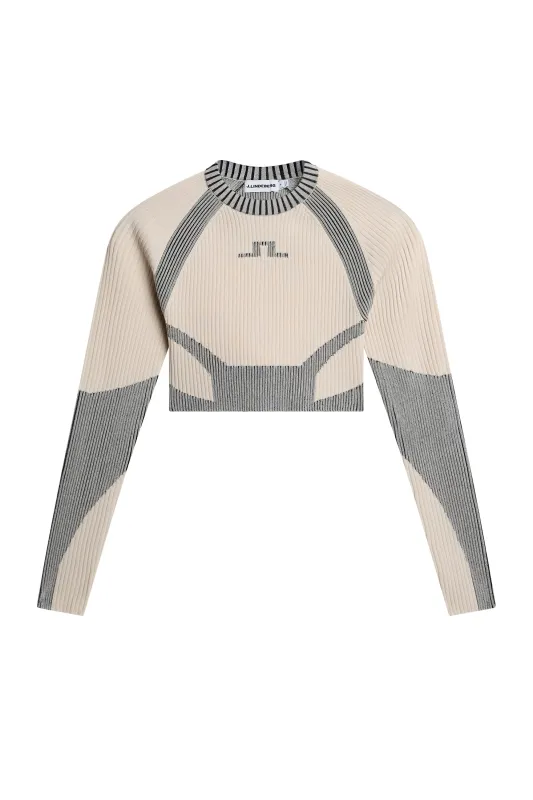 Torie Contrast Rib knit Top / Moonbeam made by J. Lindeberg