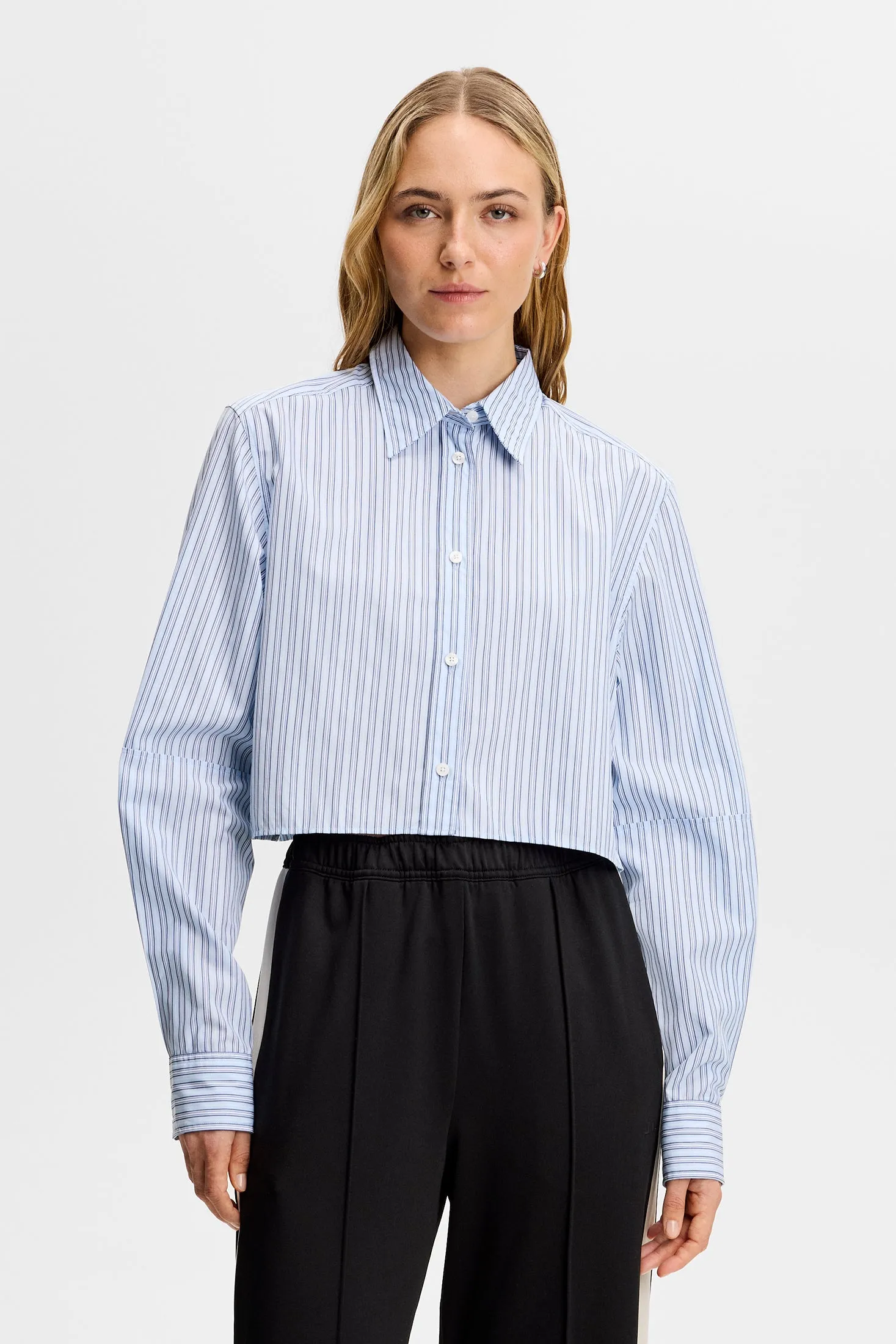 Jelina Cotton Stripe Shirt / Forget-Me-Not sold by J. Lindeberg product image thumbnail 3