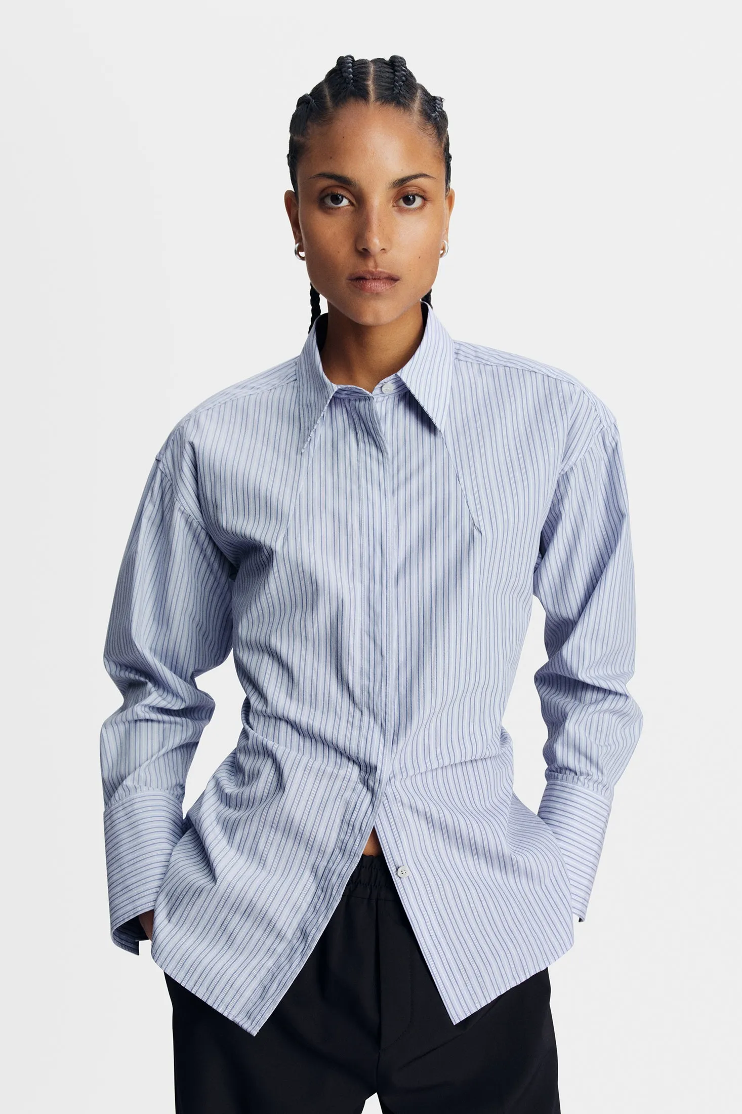 Kristina Cotton Stripe Shirt / Forget-Me-Not sold by J. Lindeberg product image thumbnail 3