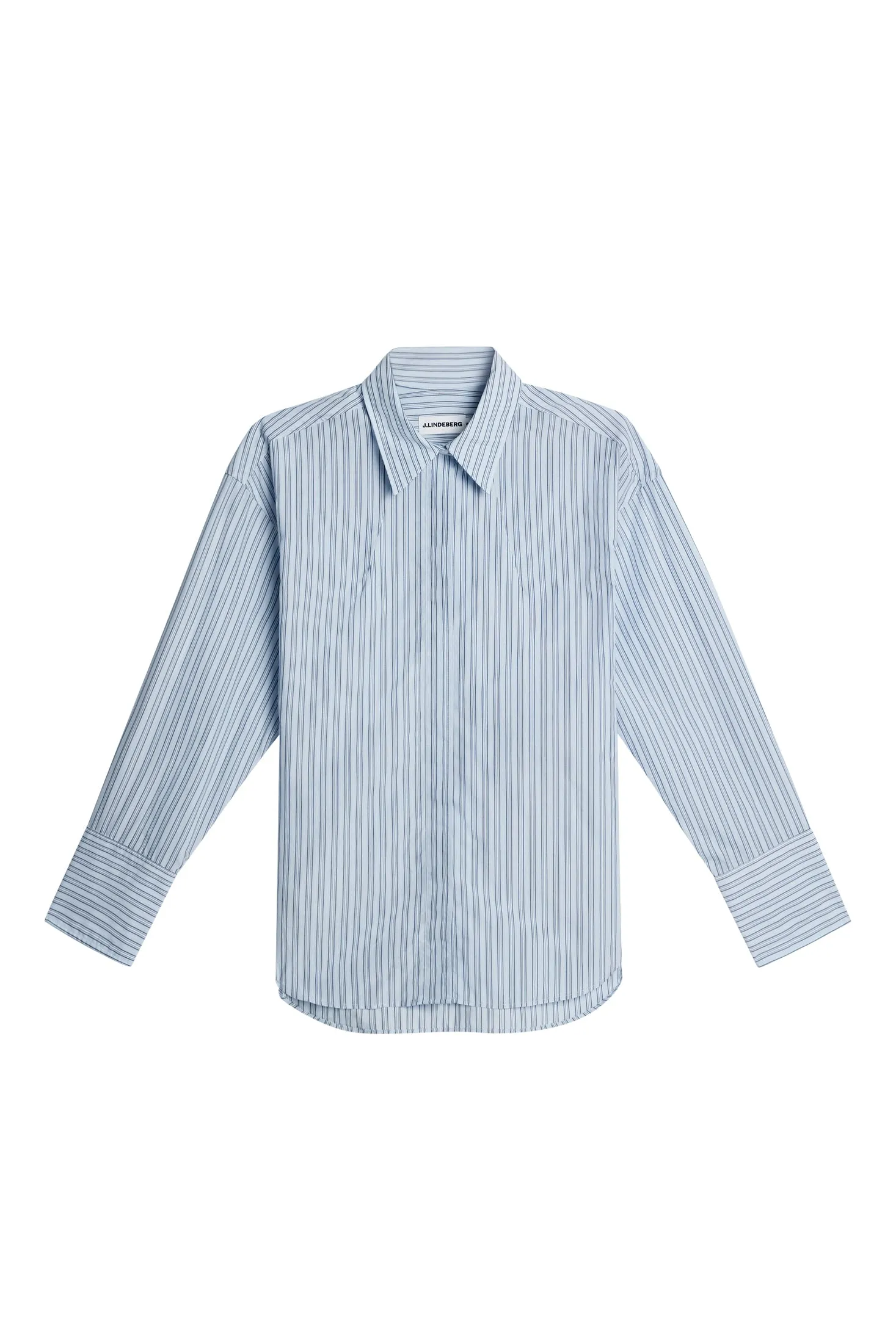 Kristina Cotton Stripe Shirt / Forget-Me-Not sold by J. Lindeberg