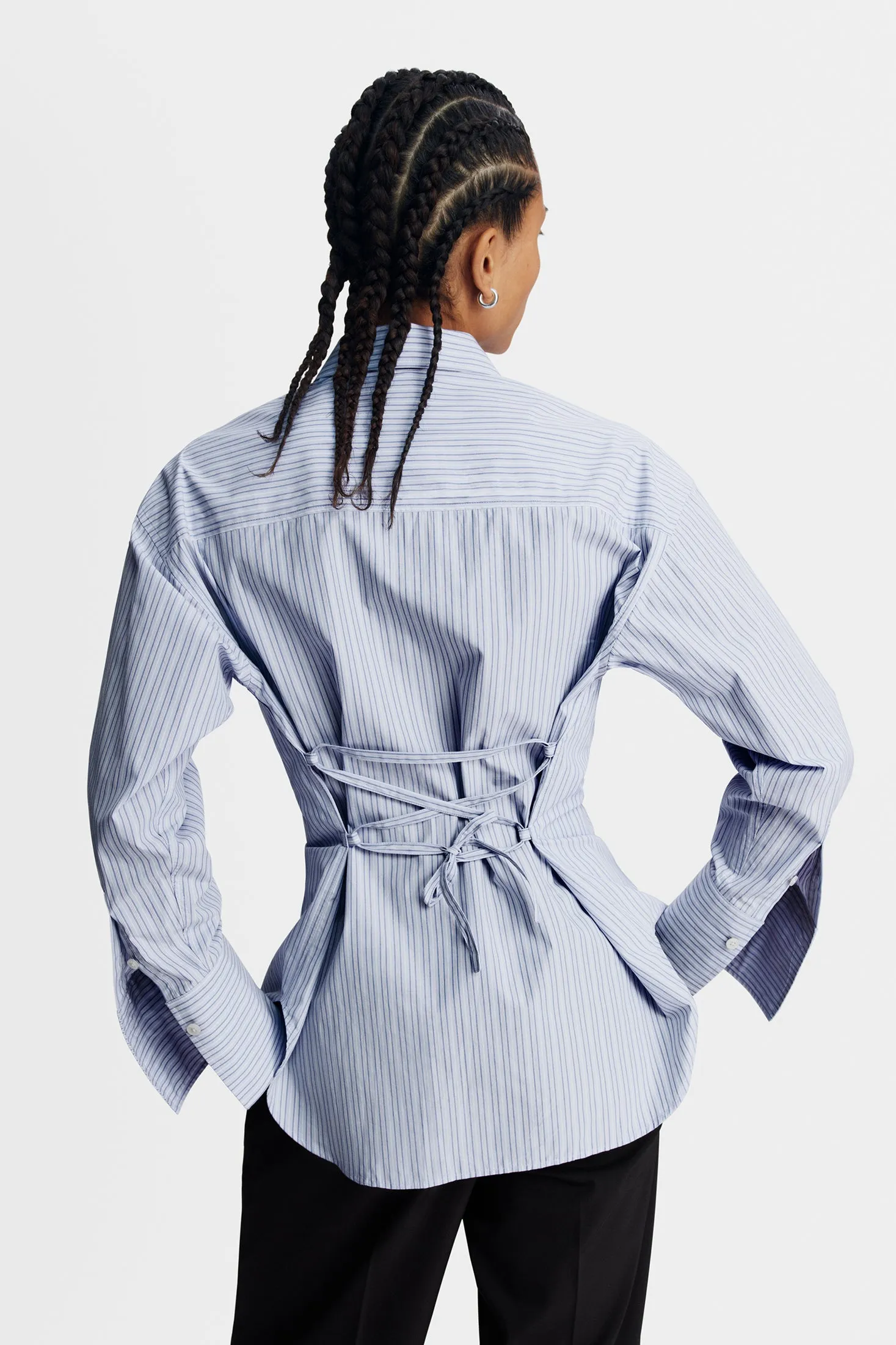 Kristina Cotton Stripe Shirt / Forget-Me-Not sold by J. Lindeberg product image thumbnail 4