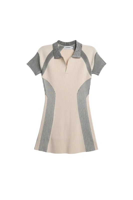 Tala Contrast Rib Knit Dress / Moonbeam made by J. Lindeberg