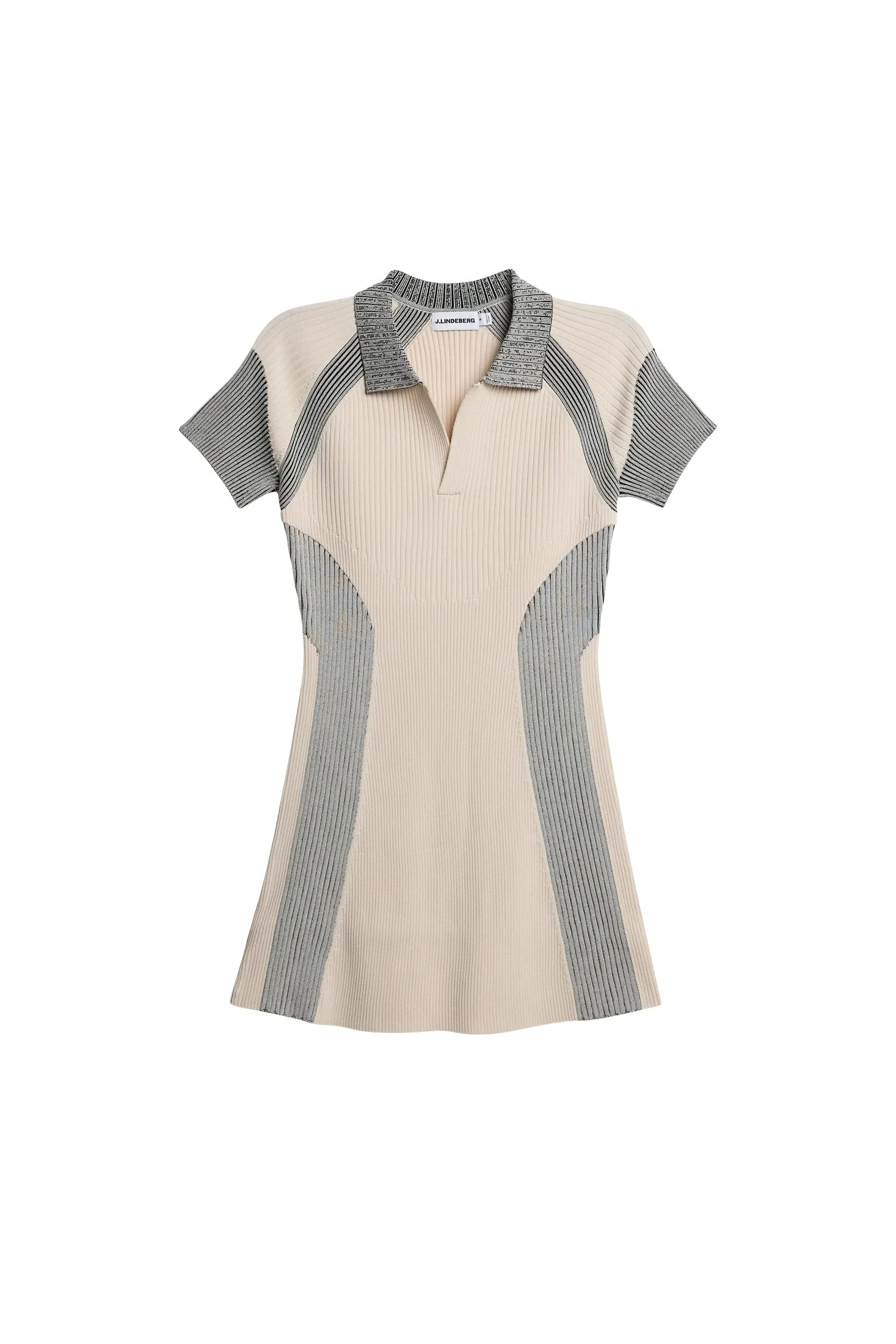 Tala Contrast Rib Knit Dress / Moonbeam sold by J. Lindeberg