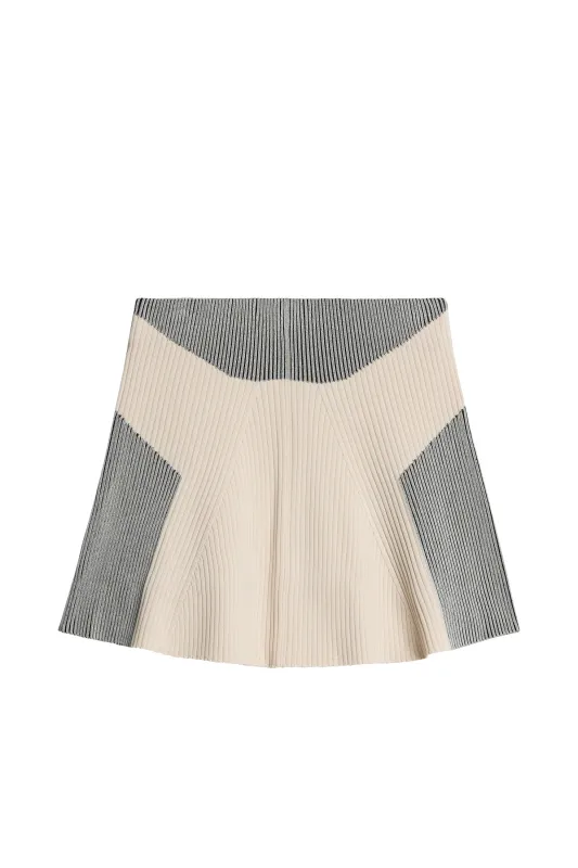 Tanya Contrast Rib Knit Skirt / Moonbeam made by J. Lindeberg