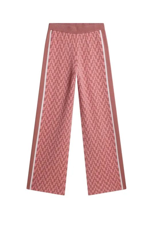 Kera Knitted Jacquard Pant / Bridge Stack Rose M made by J. Lindeberg