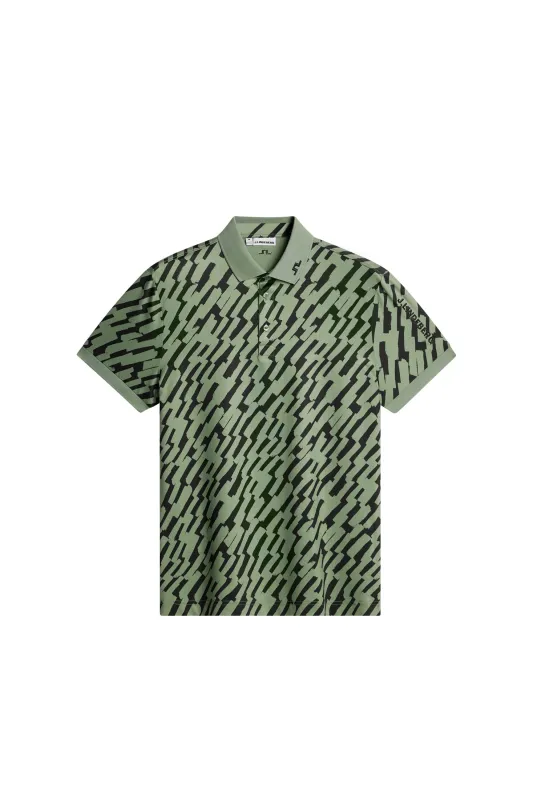 Tour Tech Print Polo / Oak Green M sold by J. Lindeberg