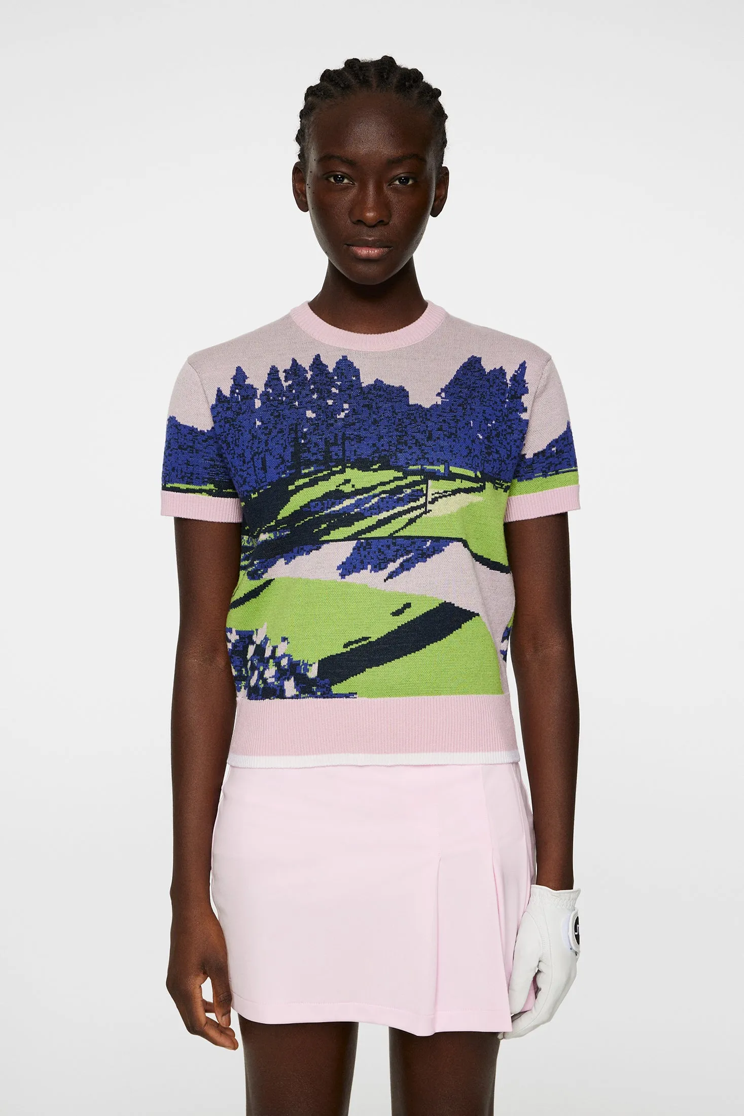 Nico Knitted Top / Watercolor Jacquard Pink sold by J. Lindeberg product image thumbnail 3