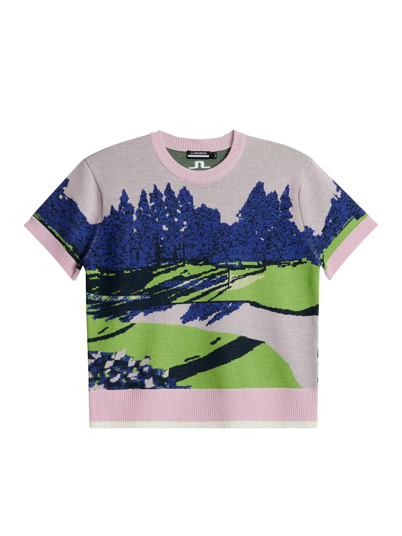 Nico Knitted Top / Watercolor Jacquard Pink sold by J. Lindeberg