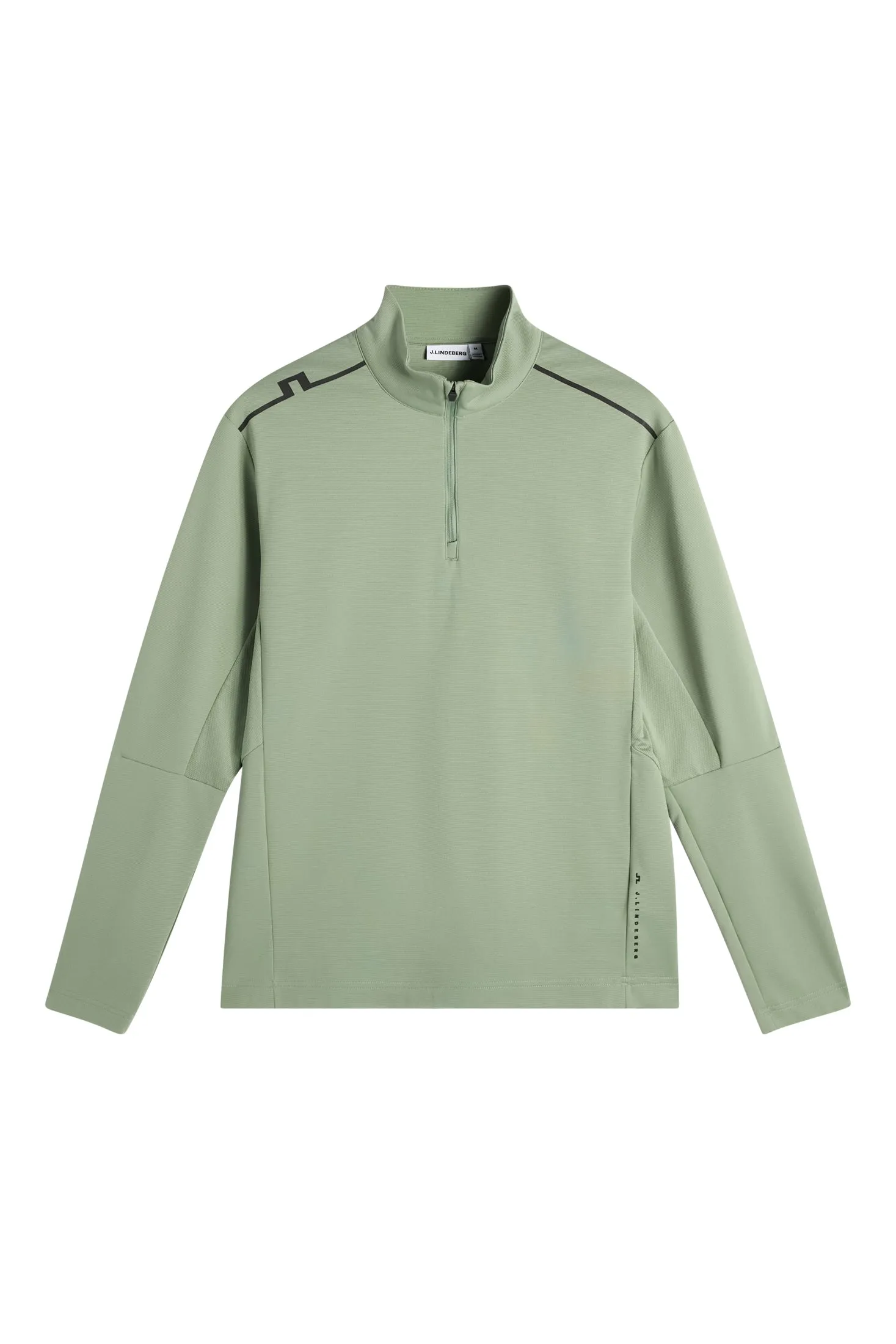 Leon Quarter Zip Mid Layer / Hedge Green sold by J. Lindeberg