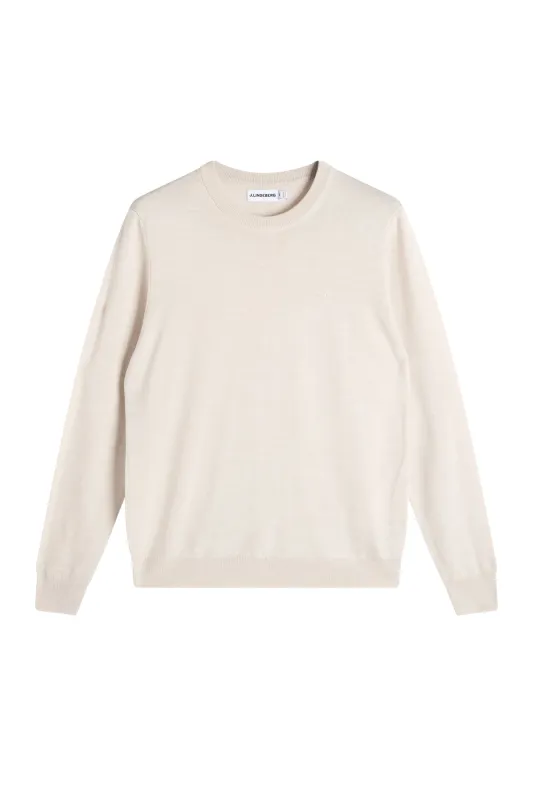 Keane Merino Crew Neck / Moonbeam Melange sold by J. Lindeberg