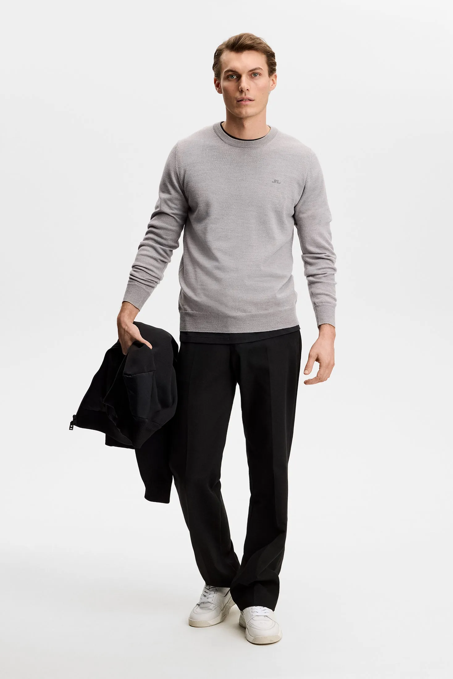 Keane Merino Crew Neck / Light Grey Melange sold by J. Lindeberg product image thumbnail 4