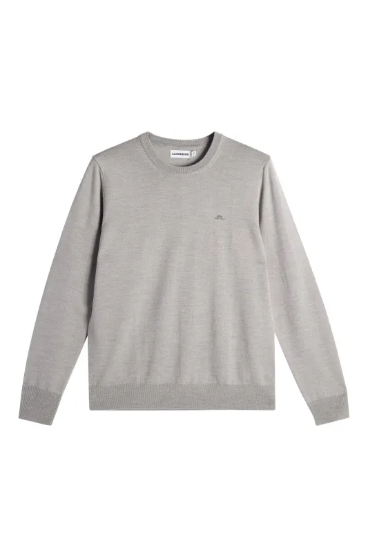 Keane Merino Crew Neck / Light Grey Melange made by J. Lindeberg