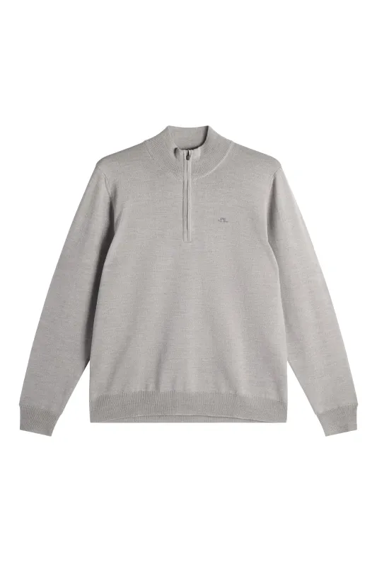 Kiyan Quarter Zip Sweater / Light Grey Melange made by J. Lindeberg