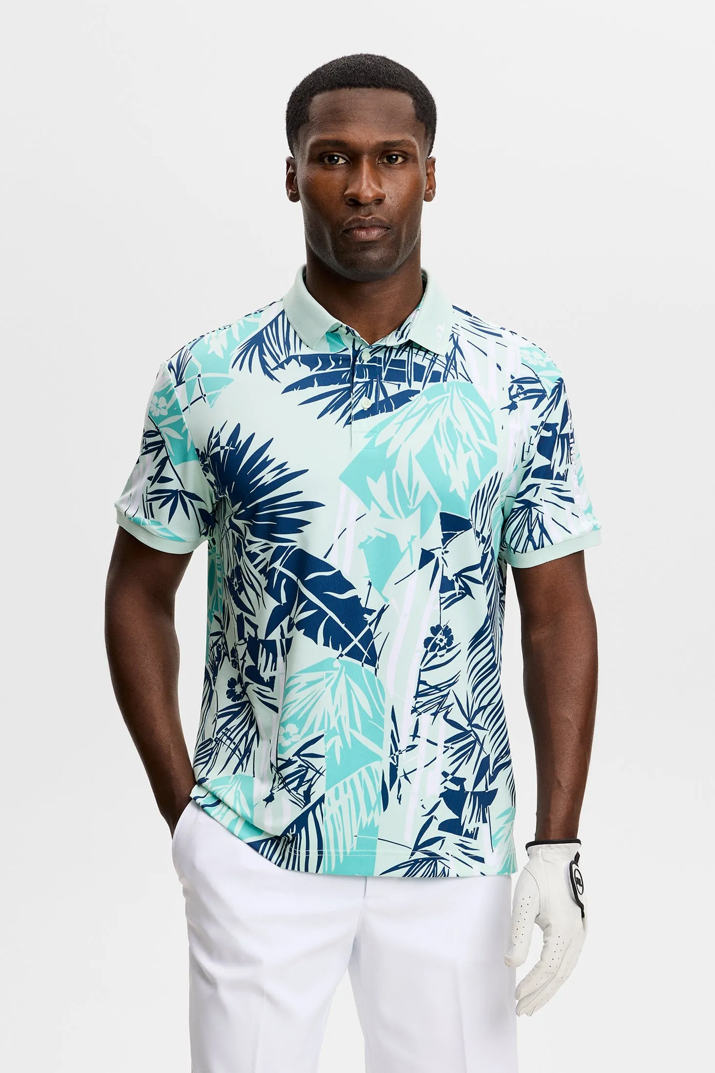 Tour Tech Print Polo / Grove Blue L sold by J. Lindeberg product image thumbnail 2