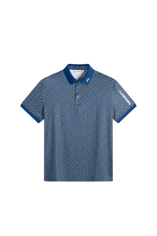 Tour Tech Print Polo / Ladder Estate Navy S made by J. Lindeberg