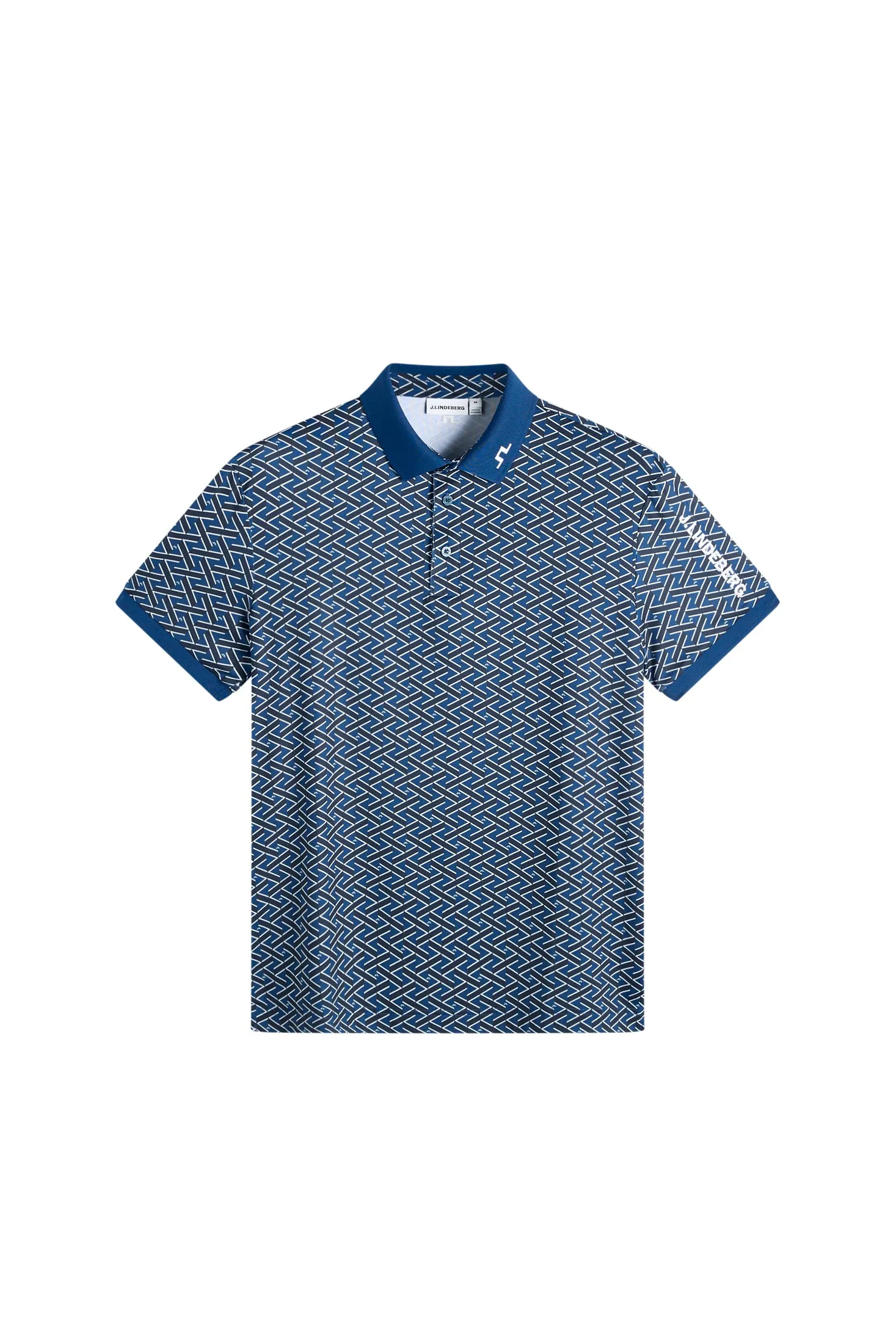 Tour Tech Print Polo / Ladder Estate Navy S sold by J. Lindeberg