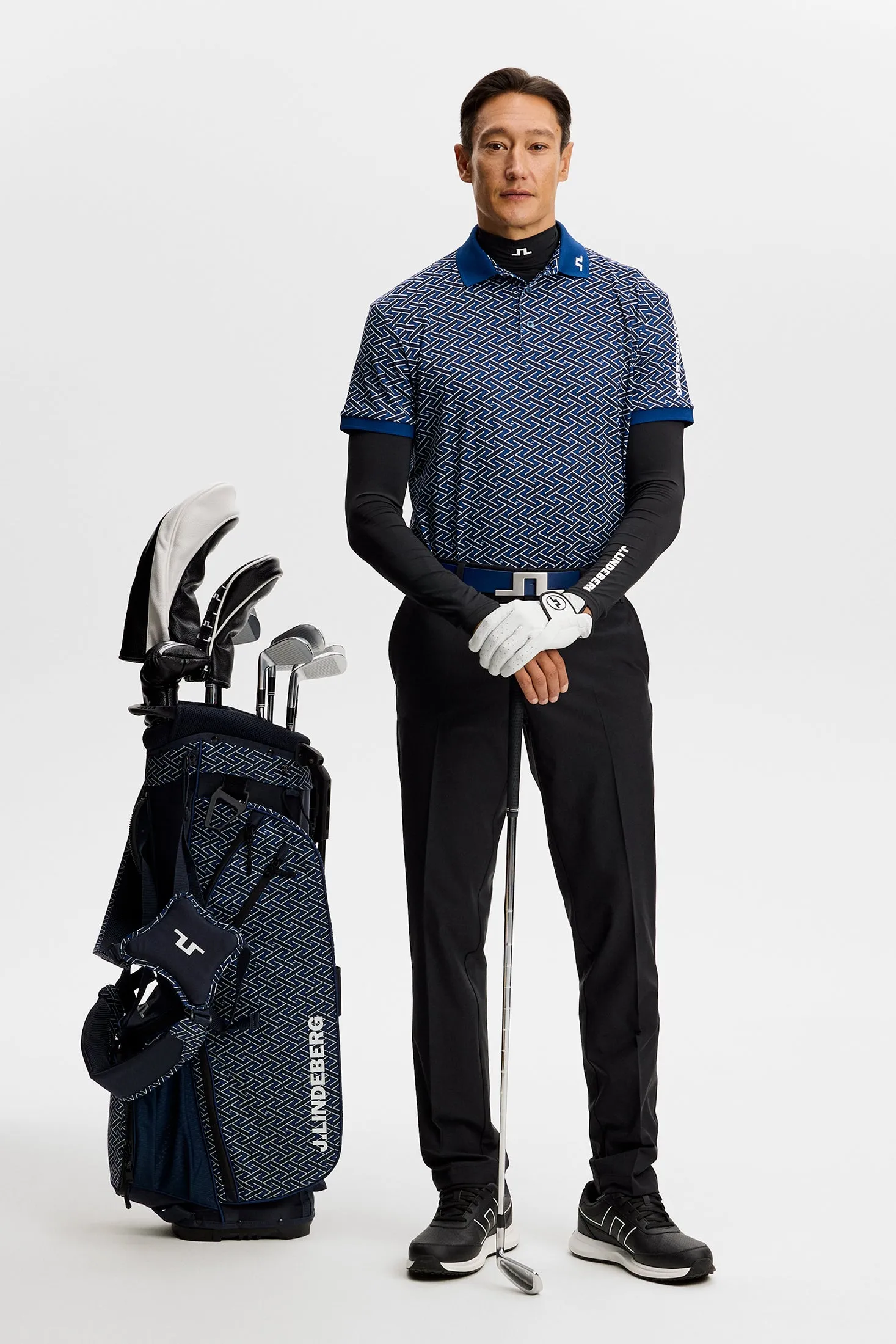 Tour Tech Print Polo / Ladder Estate Navy S sold by J. Lindeberg product image thumbnail 4