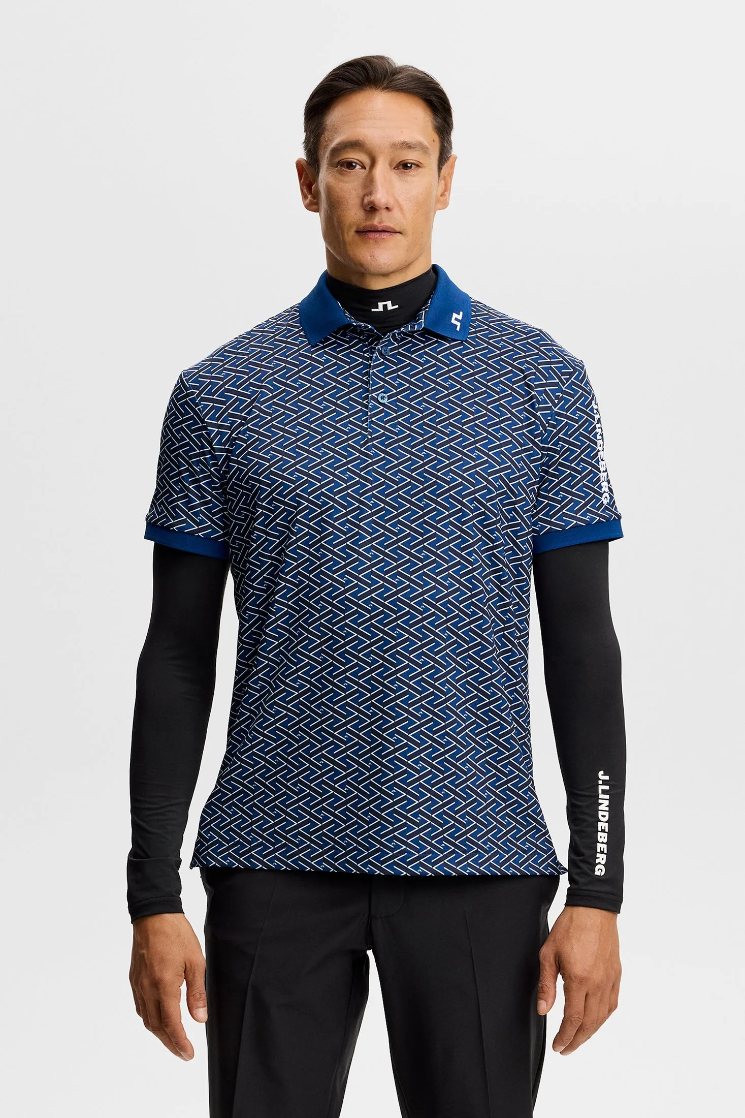 Tour Tech Print Polo / Ladder Estate Navy S sold by J. Lindeberg product image thumbnail 2