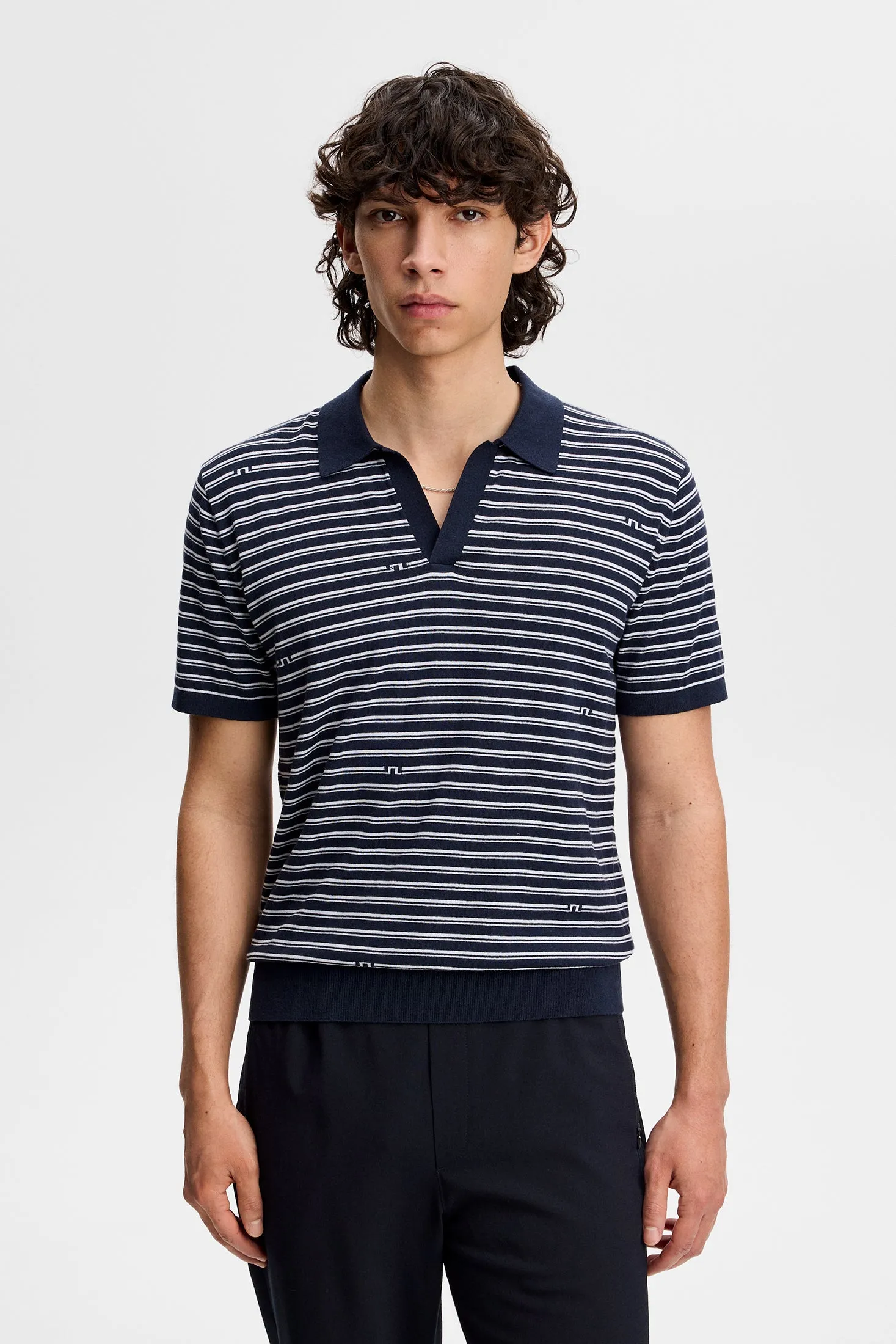 Ben Structure Stripe Polo / Bridge Stripe Navy sold by J. Lindeberg product image thumbnail 2