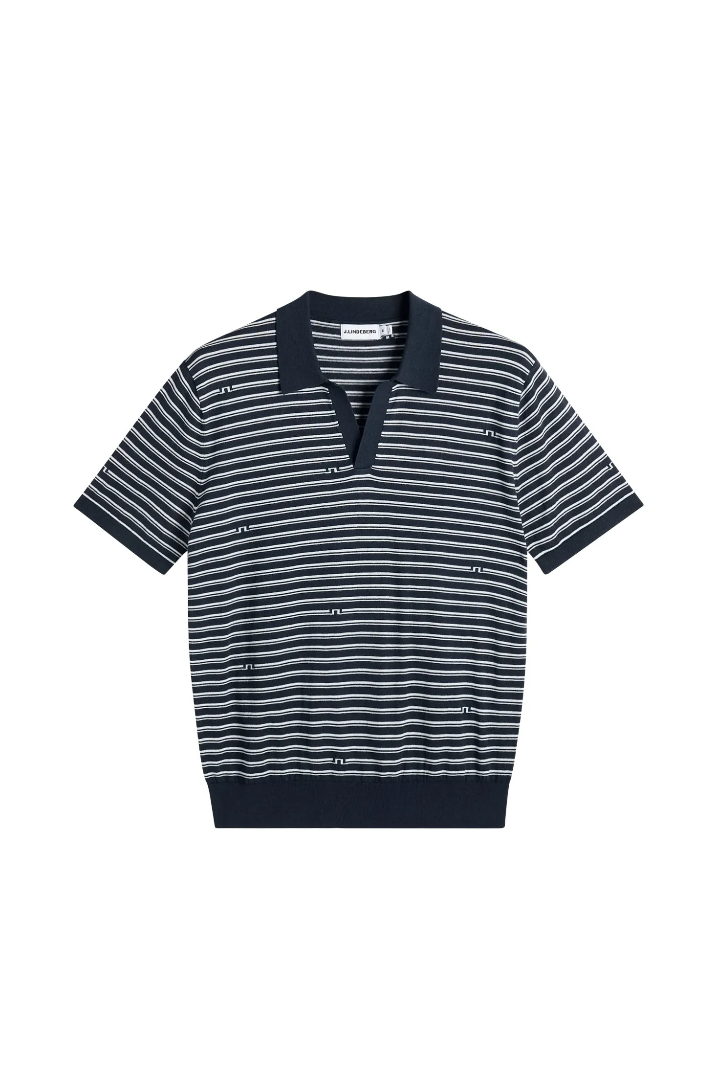 Ben Structure Stripe Polo / Bridge Stripe Navy sold by J. Lindeberg