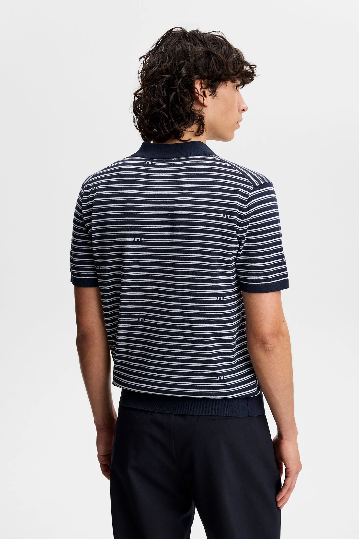 Ben Structure Stripe Polo / Bridge Stripe Navy sold by J. Lindeberg product image thumbnail 3