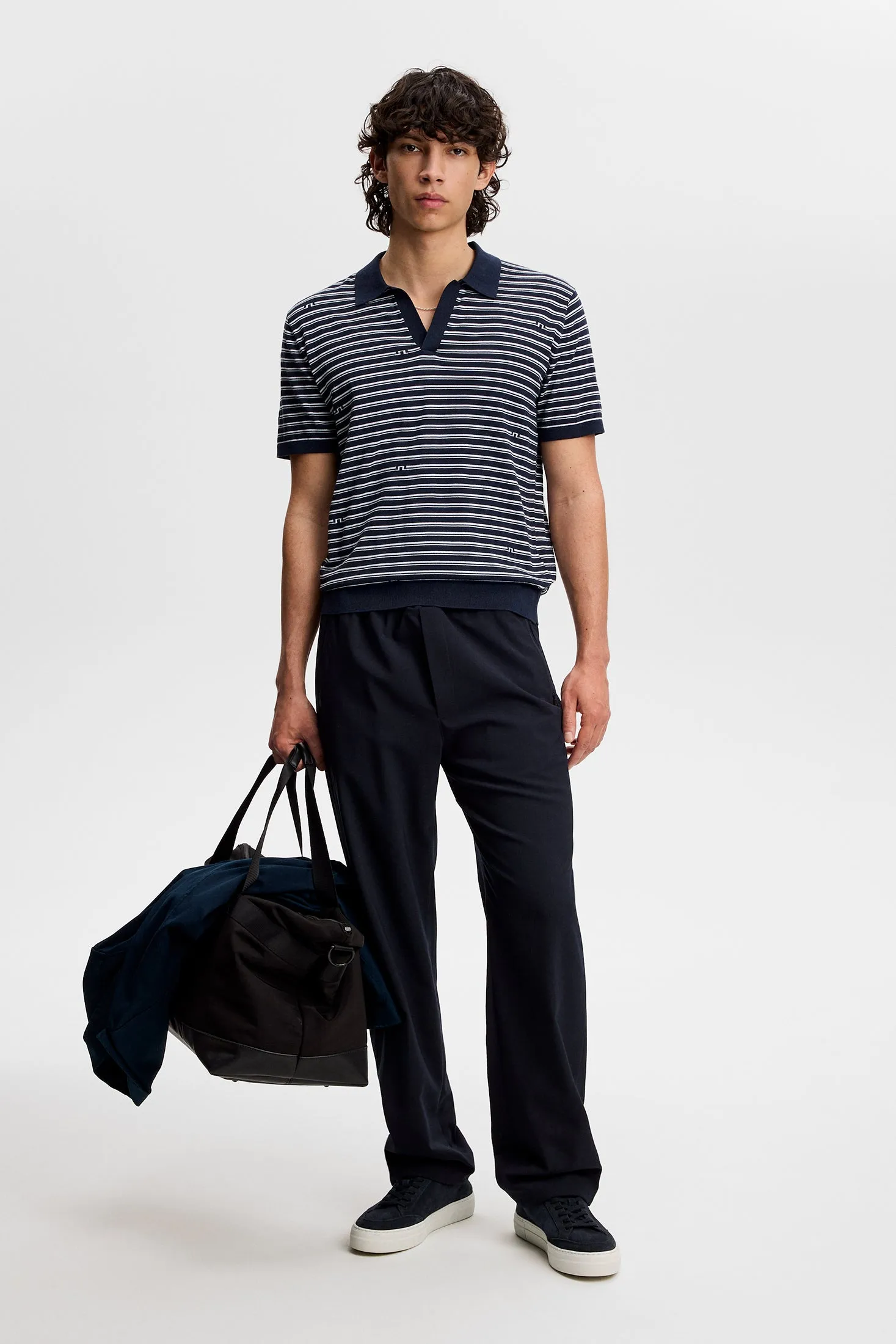 Ben Structure Stripe Polo / Bridge Stripe Navy sold by J. Lindeberg product image thumbnail 4