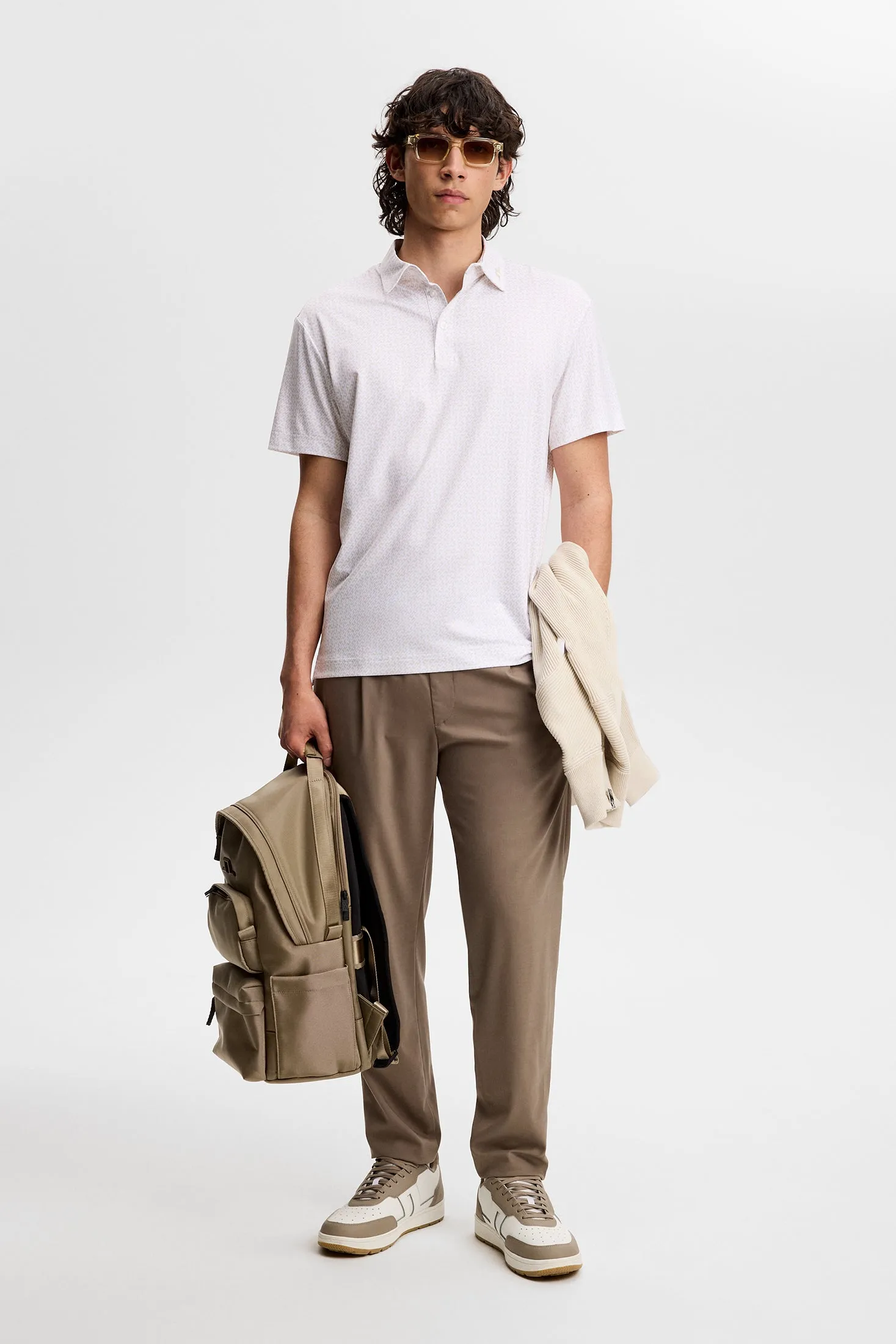 Bala Print Polo / Bias Bridge White Moonbeam S sold by J. Lindeberg product image thumbnail 4