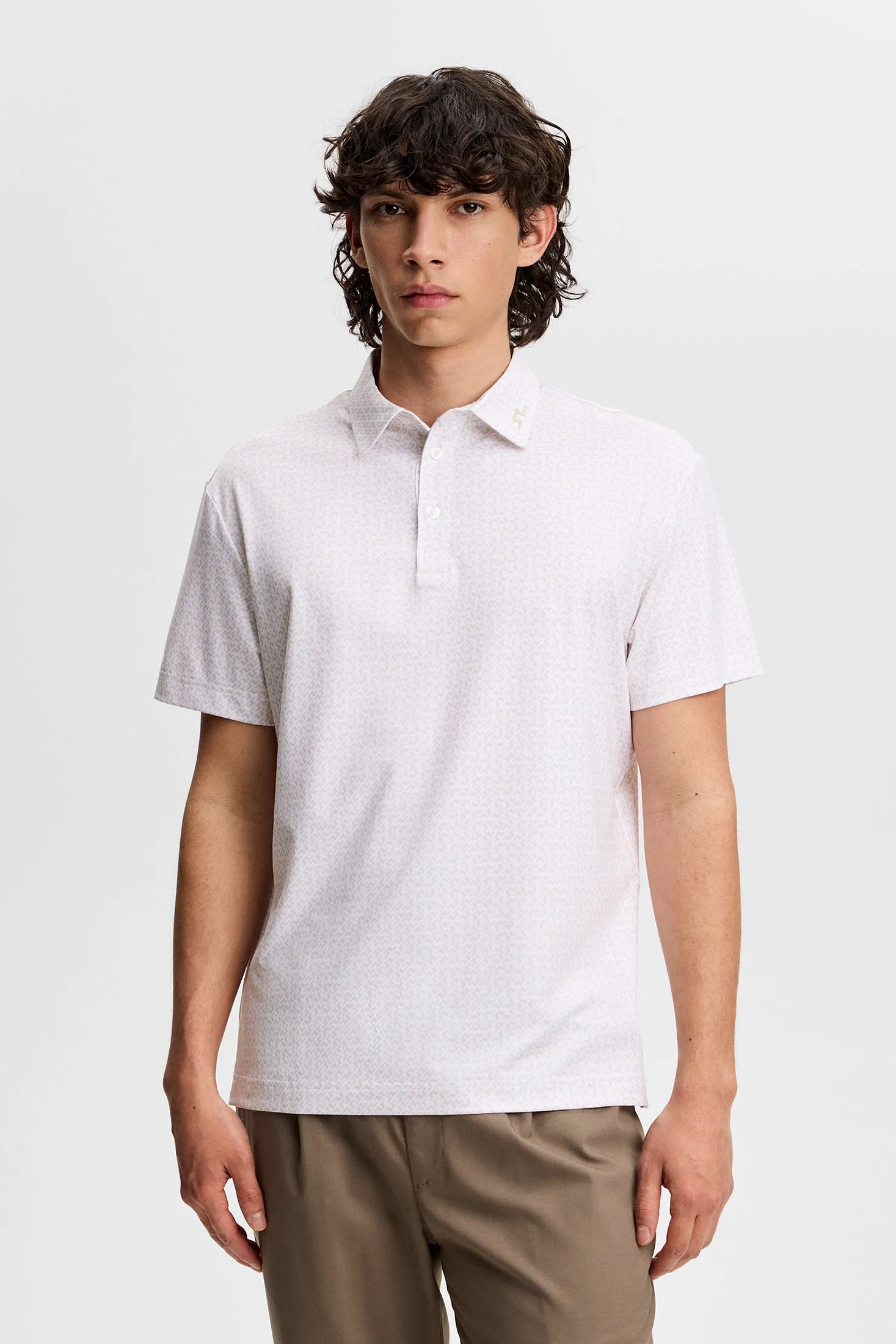 Bala Print Polo / Bias Bridge White Moonbeam S sold by J. Lindeberg product image thumbnail 2