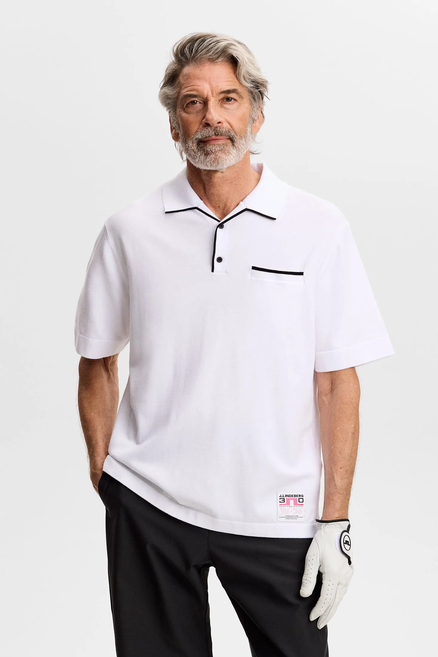 30Y Jesper Retro Relaxed Polo / White sold by J. Lindeberg product image thumbnail 2