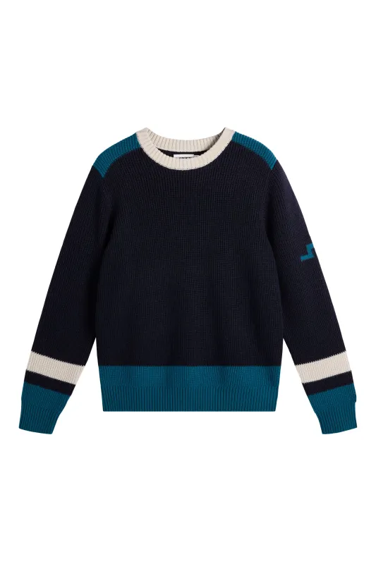 Stan Colour Block Knit Crew / JL Navy made by J. Lindeberg