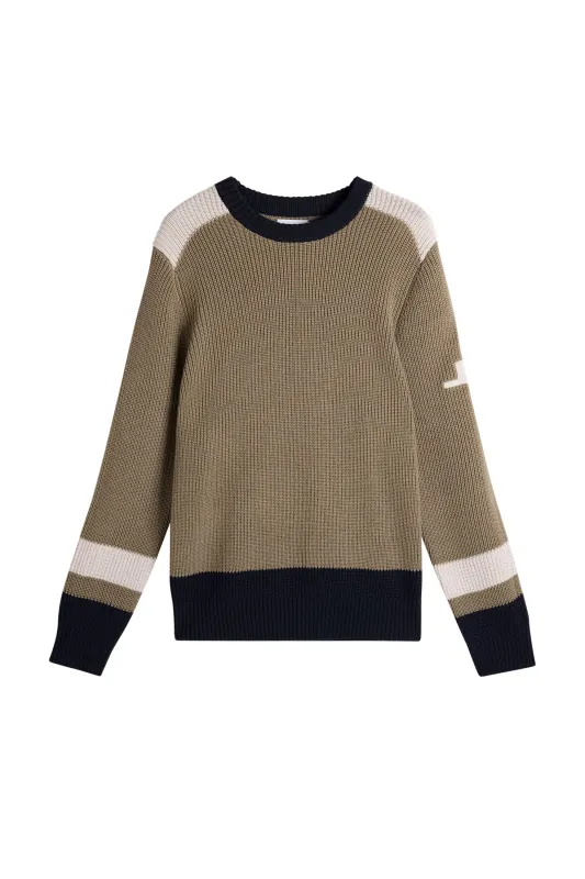 Stan Colour Block Knit Crew / Brindle made by J. Lindeberg