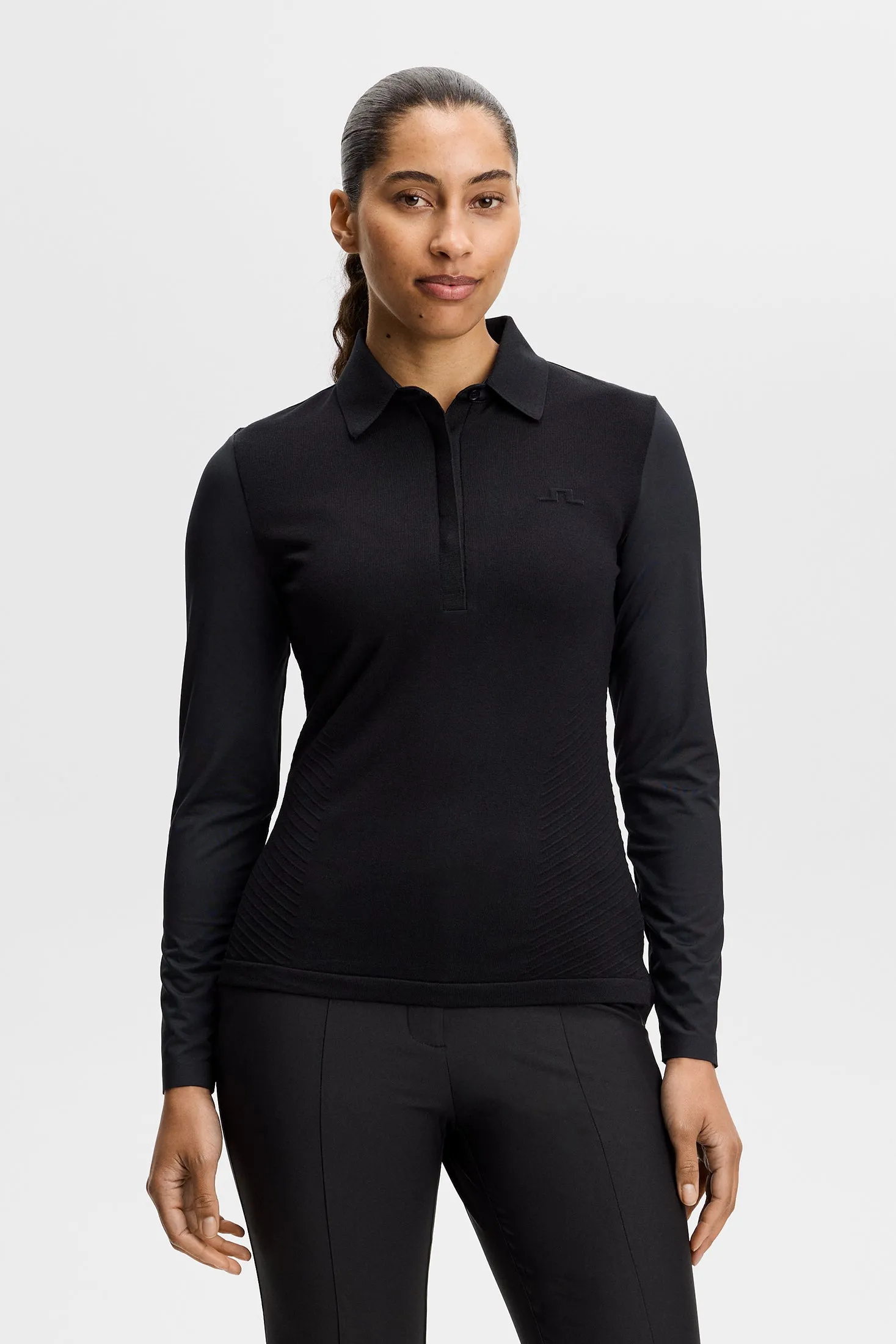 Kailey LS Hybrid Knit Polo / Black sold by J. Lindeberg product image thumbnail 3