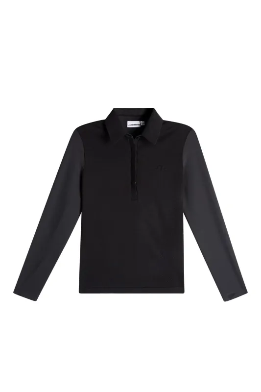 Kailey LS Hybrid Knit Polo / Black made by J. Lindeberg