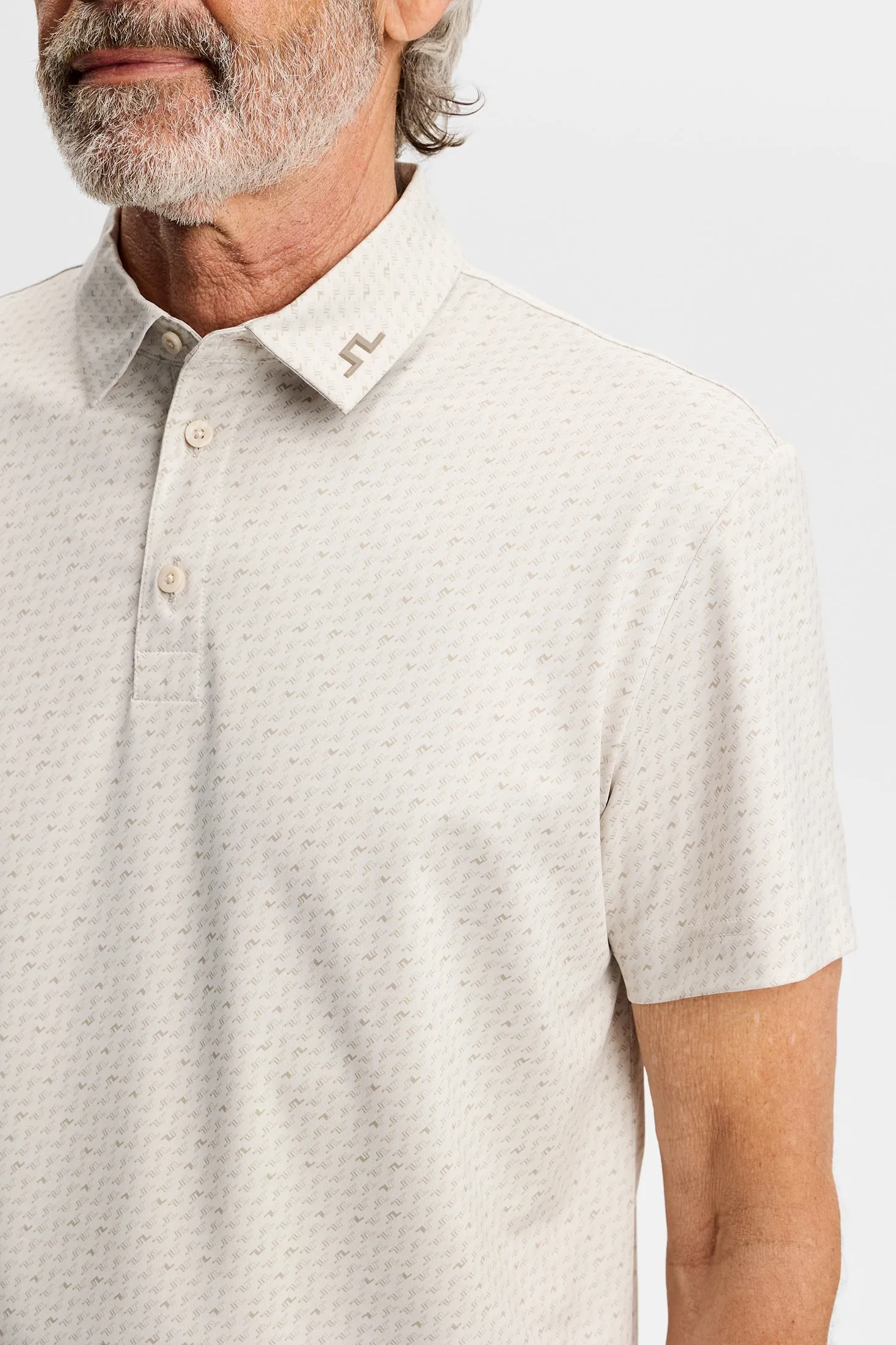 Tod Print Polo / Bias Bridge Micro Moon Brindle sold by J. Lindeberg product image thumbnail 5