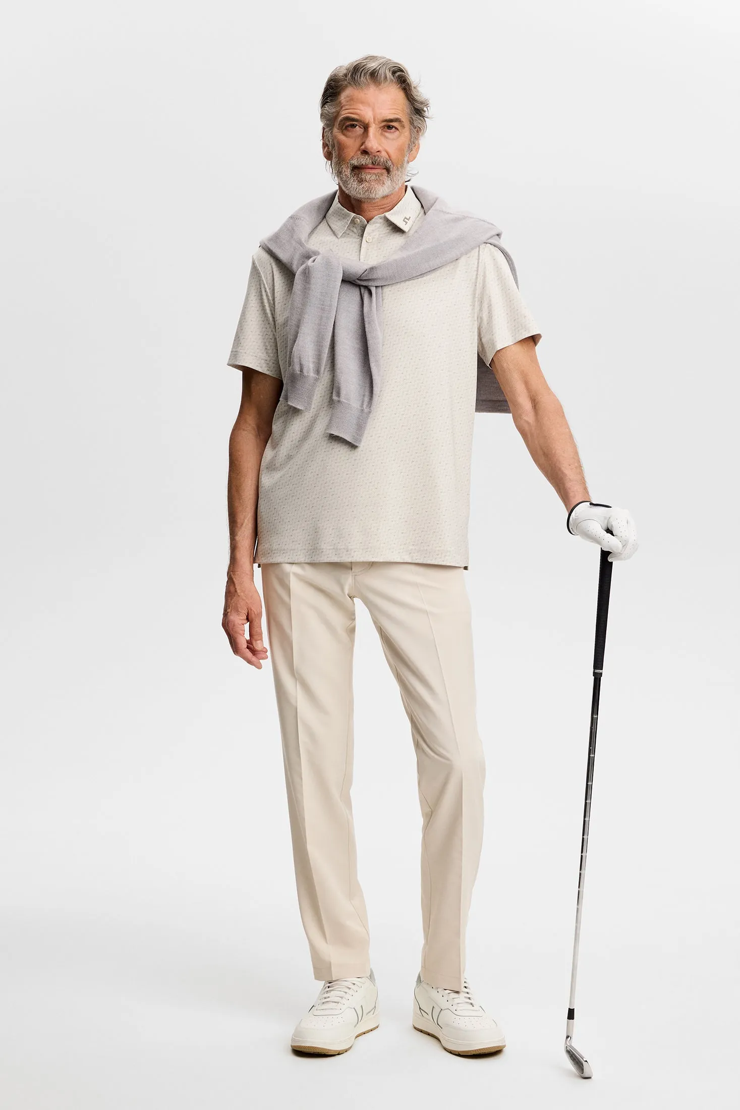 Tod Print Polo / Bias Bridge Micro Moon Brindle sold by J. Lindeberg product image thumbnail 4