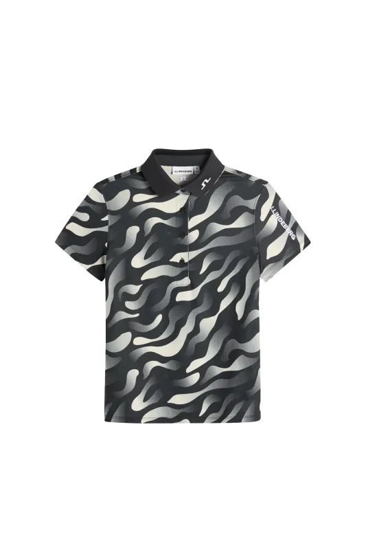 Tour Tech Print Polo / Bunker Fade Black Moonbeam M made by J. Lindeberg
