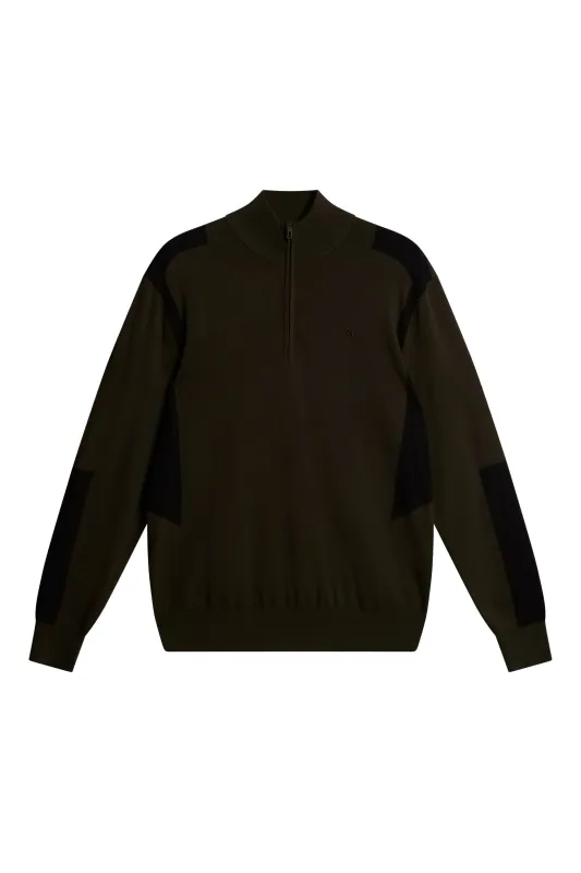 Kendrick Knitted Zip Sweater / Forest Green made by J. Lindeberg