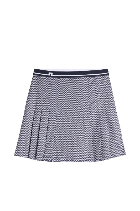 Harlow Print Skirt / Bridge Stack Heather Navy S made by J. Lindeberg