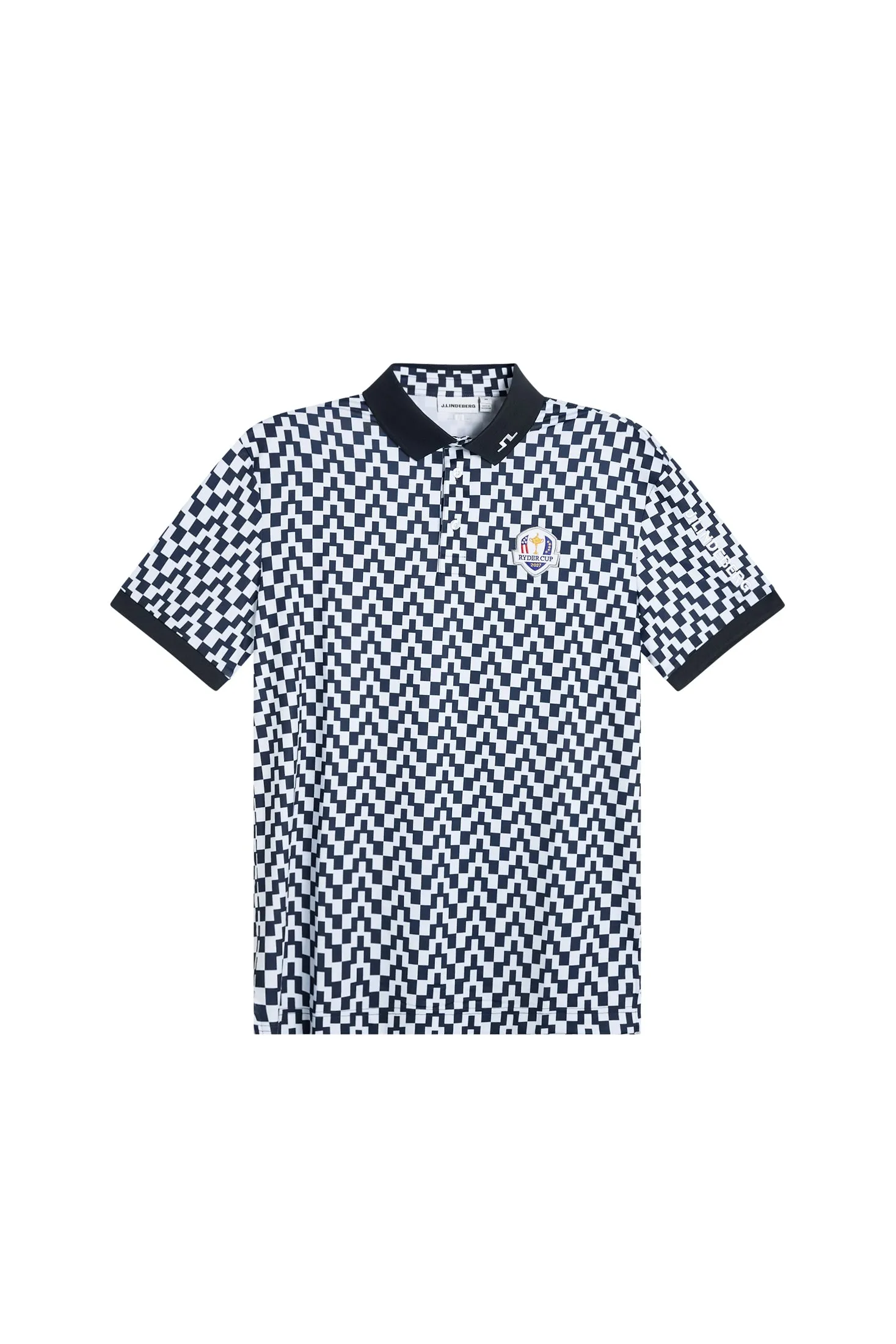 2027 Ryder Cup Tour Tech Polo Print / Bridge Stack White Navy M sold by J. Lindeberg