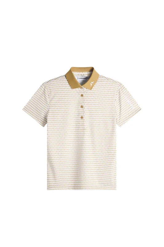 Tour Tech Print Polo / Diamond Kelp White S made by J. Lindeberg