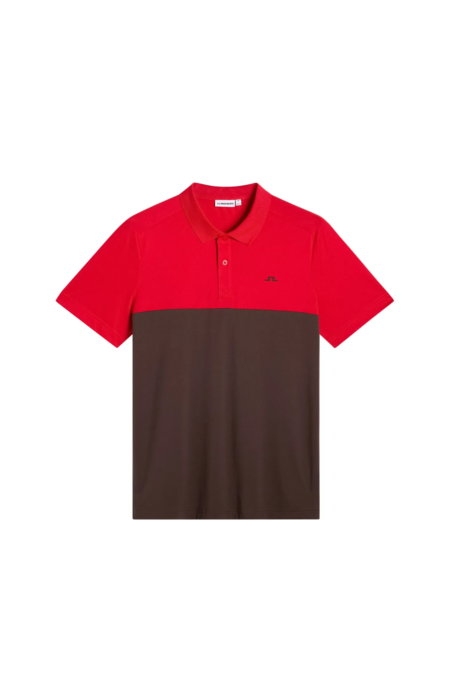 Block Polo / Seal Brown sold by J. Lindeberg