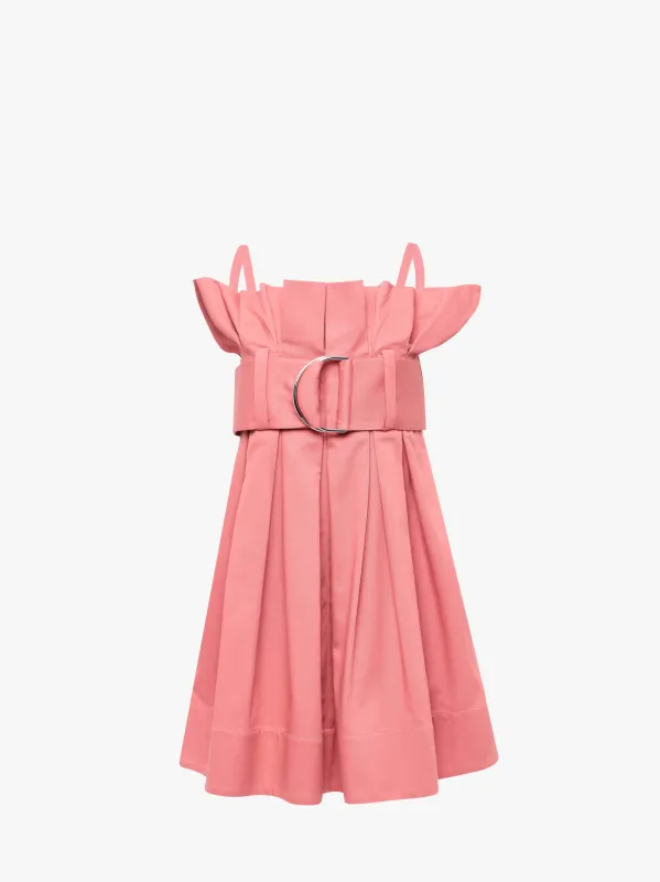 CL_PLEATED D RING MINI DRESS - ROSE PINK_DR0480PG1763 made by J.W. Anderson