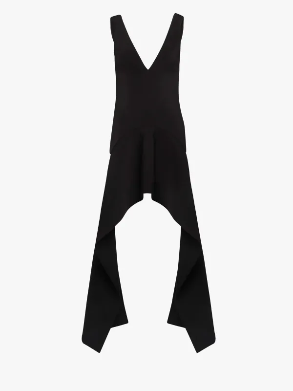 CL_V NECK DRAPED HEM MINI DRESS - BLACK_DR0478PG1580 sold by J.W. Anderson