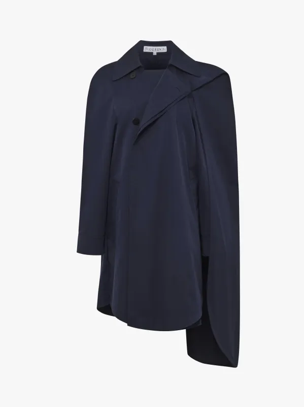 CL_ASYMMETRIC CAPE TRENCH COAT - BRIGHT NAVY_CO0327PG0289 made by J.W. Anderson