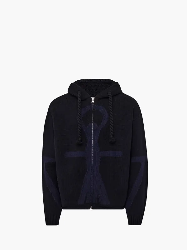 ANCHOR LOGO HOODIE WITH ZIP sold by J.W. Anderson
