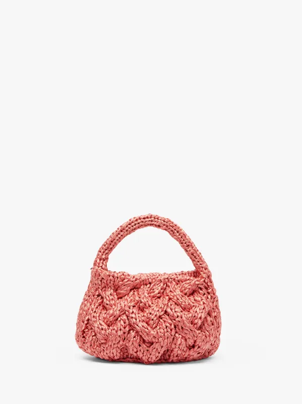 SMALL CABLE KNIT BAG - RAFFIA TOP HANDLE BAG sold by J.W. Anderson