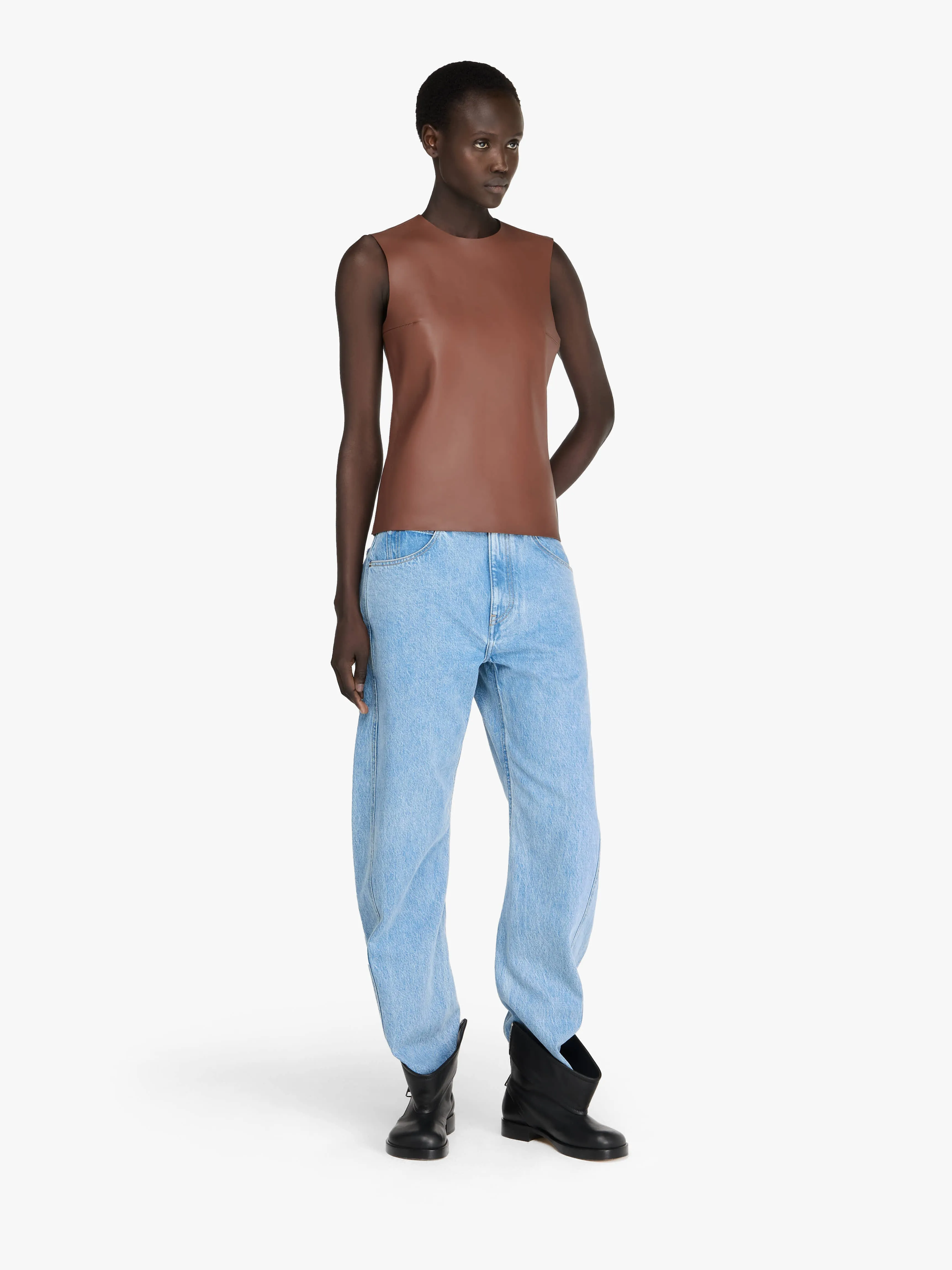 SLEEVELESS LEATHER TOP sold by J.W. Anderson product image thumbnail 2