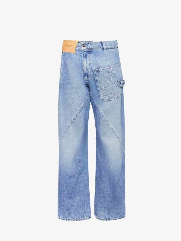 WOMEN) CELINA STRING DOUBLE WAIST JEANS apa687w(BLUE BLACK