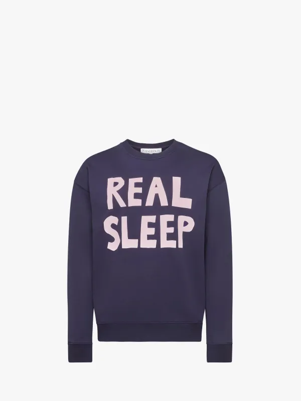 "REAL SLEEP" PRINTED SWEATSHIRT sold by J.W. Anderson